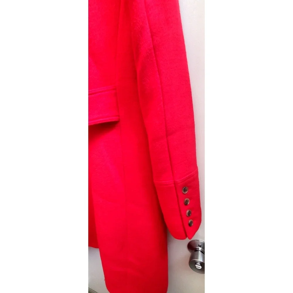J. Crew 10 Wool Blend Red Double Cloth Lady Day Coat Italy Thinsulate Satin Line - Picture 9 of 15